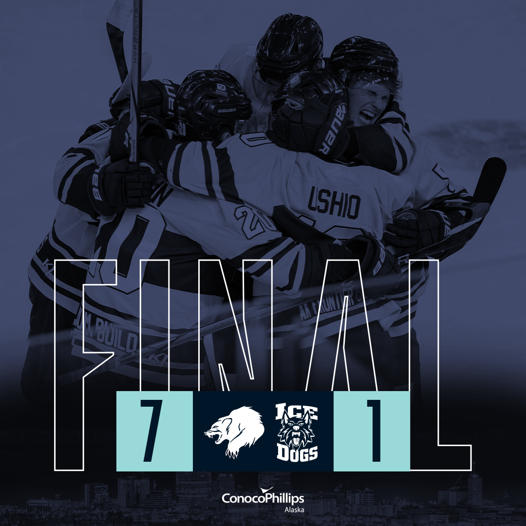 Final Score between the Anchorage Wolverines and the Fairbanks Ice Dogs