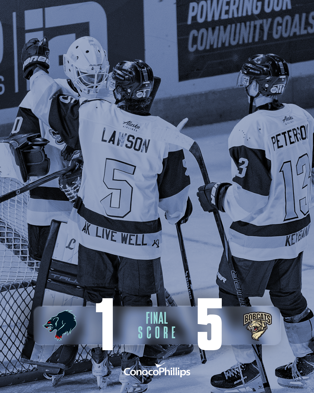 Final Score ANC v. BIS 9/26 Final Score Anchorage Wolverines vs. Bismark Bobcats Anchorage Wolverines 9/26 -- Bismark wins 5-1
